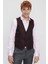 Erkek Jakarlı Slimfit Yelek Bordo 1