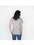 Kadın Derin V Yaka Penye T-Shirt- Gri 3