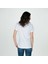 Kadın Derin V Yaka Penye T-Shirt- Beyaz 2
