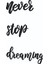 Never Stop Dreaming Ev Dekorasyonu Duvar Yazısı Tablo 3