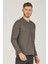 V4002 V Yaka Erkek Sweatshirt-Haki 4