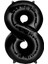 Partipan 8 Rakam Folyo Balon Siyah 76 cm 1