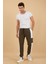 Erkek Slim Fit Ribana Paça Panelli Kargo Cep Eşofman Altı 1