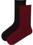 Siyah-Bordo Soft 2li Soket Çorap 1