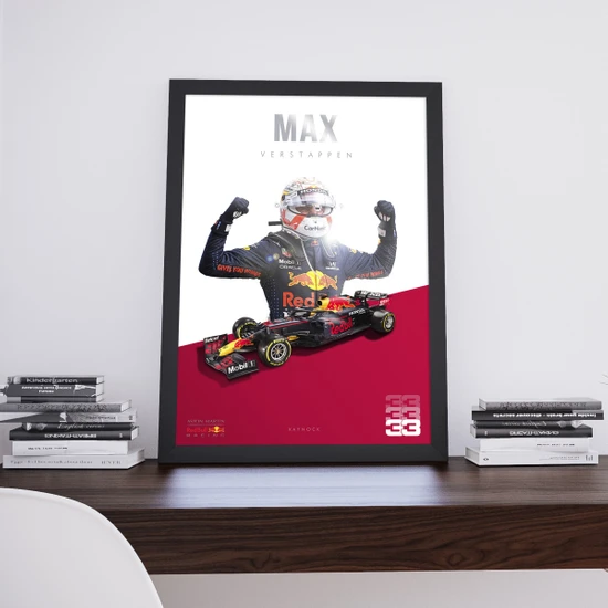 Kaynock Max Verstappen 33 Red Bull Poster Tablo, Formula 1, Dijital Tasarım Tablo