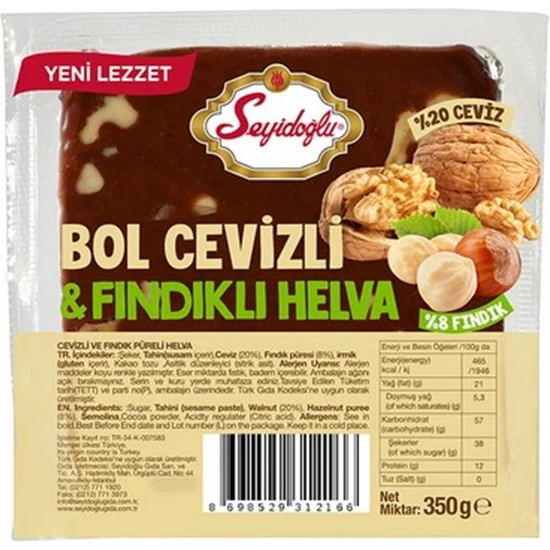Seyidoğlu Bol Cevizli ve Fındıklı Helva 350 gr