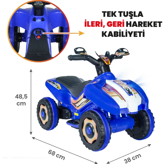 Uj Toys 6V Akülü Atv - Ranger Mavi