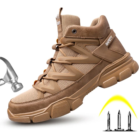 Safety Çelik Burunlu Kahverengi İş Güvenliği Ayakkabısı (Yurt Dışından)