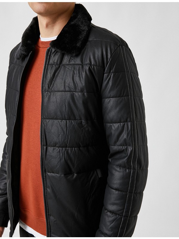 koton suni kurk yaka deri gorunumlu mont fiyati koton suni kurk yaka deri gorunumlu mont fiyati