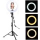 Asfal 10" Halka LED 210 cm Tripodlu Youtuber Video Selfie Stüdyo Makyaj Tiktok Işığı Ring Light