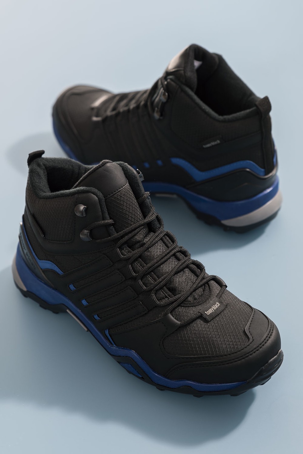 Tonny Black Erkek Trekking Bot Dayanıklı Kumaş Su Geçirmez Kaymaz Tabanlı Bağcıklı Outdoor
