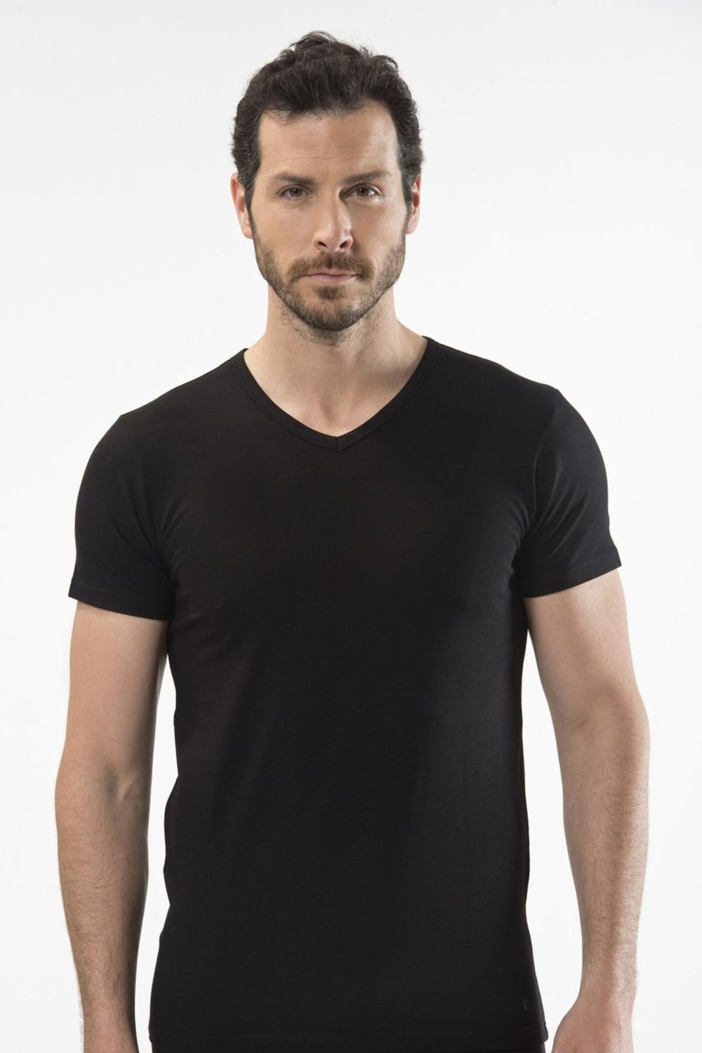 Cacharel 1402 Beyaz Erkek V Yaka T-Shirt