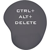 Aslanhan Baskı Ctrl+Alt+Delete Detaylı Bilek Destekli Kesik Oval Mouse Pad