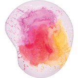 Aslanhan Baskı Renkli Suluboya Detaylı Bilek Destekli Kesik Oval Mouse Pad