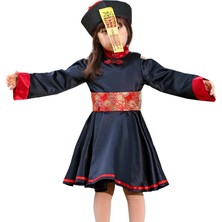 Zsykd 5812 Çocuk Cadılar Bayramı Kostüm Cosplay Korku Qing Hanedanı Zombi Kostüm, Boyut: L (Kırmızı Siyah) (Yurt Dışından)