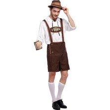 Zsykd Erkekler Bira Kostüm Oktoberfest Suits, Boyutu: Xl, Göğüs: 110CM, Bel: 103 Cm, Giysi Uzunluğu: 71 Cm, Uzun Pantolon: 51 cm (Yurt Dışından)