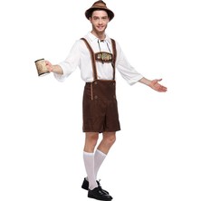 Zsykd Erkekler Bira Kostüm Oktoberfest Suits, Boyutu: Xl, Göğüs: 110CM, Bel: 103 Cm, Giysi Uzunluğu: 71 Cm, Uzun Pantolon: 51 cm (Yurt Dışından)