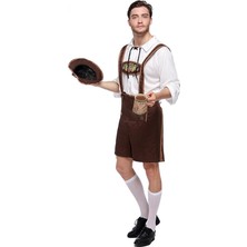 Zsykd Erkekler Bira Kostüm Oktoberfest Suits, Boyutu: Xl, Göğüs: 110CM, Bel: 103 Cm, Giysi Uzunluğu: 71 Cm, Uzun Pantolon: 51 cm (Yurt Dışından)