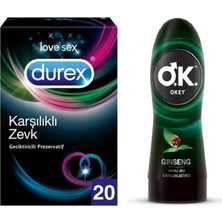 Durex Karşılıklı Zevk 20 Adet Prezervatif + 200 ml Ginseng Jel