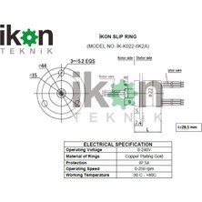 Ikon Kapsül Slip Ring Döner Konnektör 22MM 6 Kanal 2 Amper, Dış Çap Ölçüsü 22MM