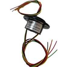 Ikon Mile Geçmeli Slip Ring Döner Konnektör 6 Kanal 2 Amper, Kablolu Döner Mafsal, Iç Çap Ölçüsü 10MM