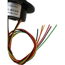 Ikon Mile Geçmeli Slip Ring Döner Konnektör 6 Kanal 2 Amper, Kablolu Döner Mafsal, Iç Çap Ölçüsü 10MM