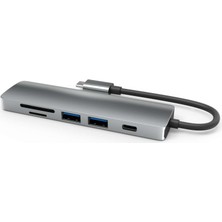 Mj 6 In 1 USB Hub Sd USB Type-C Hub HDMI Girişli