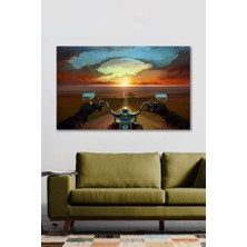 Hediyeler Kapında 90X130 Dekoratif Motorsiklet Duvar Kanvas Tablo