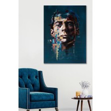 Hediyeler Kapında 90X130 Mavi Profil Duvar Kanvas Tablo