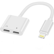 Kensa Apple iPhone Uyumlu Lightning 2in1 Şarj Kulaklık Dönüştürücü Jack Adaptör Şarj Çoğaltıcı Splitter