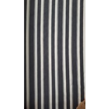 Ceylan Home Balkon Perdesi Brandası Gri Beyaz Çizgili 225X250