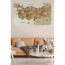 Harita Sepeti Eğitici ve Öğretici Detaylı Dekoratif Komşulu Türkiye Haritası Duvar Sticker