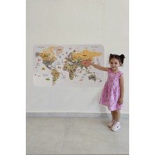 Harita Sepeti Türkçe Eğitici Ülke ve Başkent Detaylı Atlası Dünya Haritası Duvar Sticker 3854