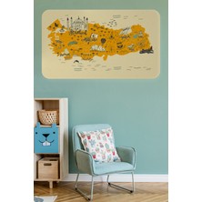 Harita Sepeti Eğitici ve Öğretici Dekoratif Cocuk Odası Türkiye Haritası Duvar Sticker 3872
