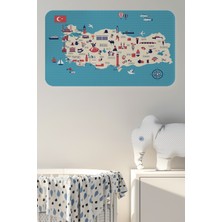 Harita Sepeti Eğitici ve Öğretici Dekoratif Cocuk Odası Türkiye Haritası Duvar Sticker 3874