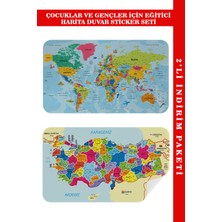 Harita Sepeti Eğitici ve Öğretici Dünya ve Türkiye Haritası Çocuk Odası Duvar Sticker