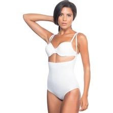Emay Beyaz Emay 2073 Ince Göğüsü Açık Desenli Body Korse