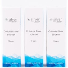 Silver Biotics Laboratories 10 Ppm 1500 ml Cam Şişe + Cam Damlalık ve Cam Nazal Sprey Hydrasense Kolloidal Gümüş Suyu