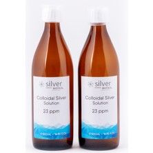 Silver Biotics Laboratories 23 Ppm 1000 ml Cam Şişe + Cam Nazal Sprey Hydrasense Kolloidal Gümüş Suyu