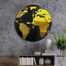 Makta W'clock Dekoratif Duvar Saati - Gold Globe