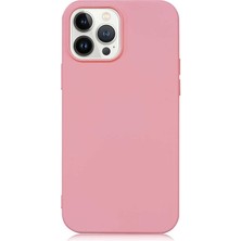 Case 4U Apple iPhone 13 Pro Max Kılıf Lansman Içi Kadife Soft Yumuşak Dokulu Liquid Silikon Koyu Pembe