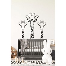 Lizpo Decor Zurafa Kardeşler Duvar Stickers Bebek ve Çocuk Odası Dekoratif Duvar Çıkartma Sticker