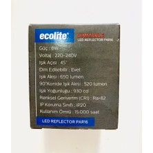 Ecolite  PAR16 GU10 2700K Sarı Işık 8W  650 Lumen Dim Edilebilir LED Ampül  3 Adet