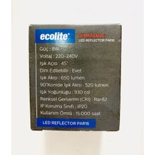 Ecolite  PAR16 GU10 2700K Sarı Işık 8W  650 Lumen Dim Edilebilir LED  Ampül  5 Adet