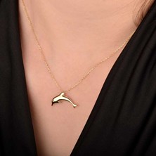 Engingold 14 Ayar Altın Yunus Balığı Kolye