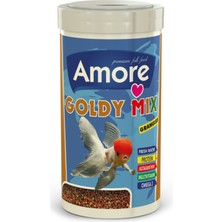 Amore Goldy Mix Granules 1000 ml + Ahm Goldi Mix 1000 ml Japon Balık Yemi + Fishvit Vitamin