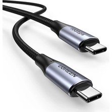 UGREEN USB-C to USB-C 100W Thunderbolt USB3.1 GEN2 5A QC PD Hızlı Şarj Kablosu, 1 Metre, Siyah - 80150