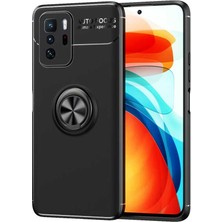 Caseart Xiaomi Poco X3 Gt Kılıf Renkli Yüzüklü Manyetik Silikon Kapak Siyah - Siyah