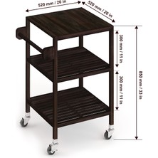 INTERBUILD REAL WOOD Interbuild Masif Akasya,holger Mutfak Servis ARABASI,520X520X850 Mm,espresso