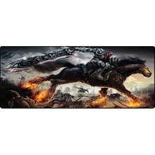 SGE TEKNOLOJİ 70X30 cm War Horse Dikişli Kaydırmaz Taban Speed Ver. Mouse Pad Oyuncu Gaming